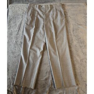 Jacobson's Dress Pants Men 37x32 Gray 100% Pure Wool Pleated Vintage Made in USA